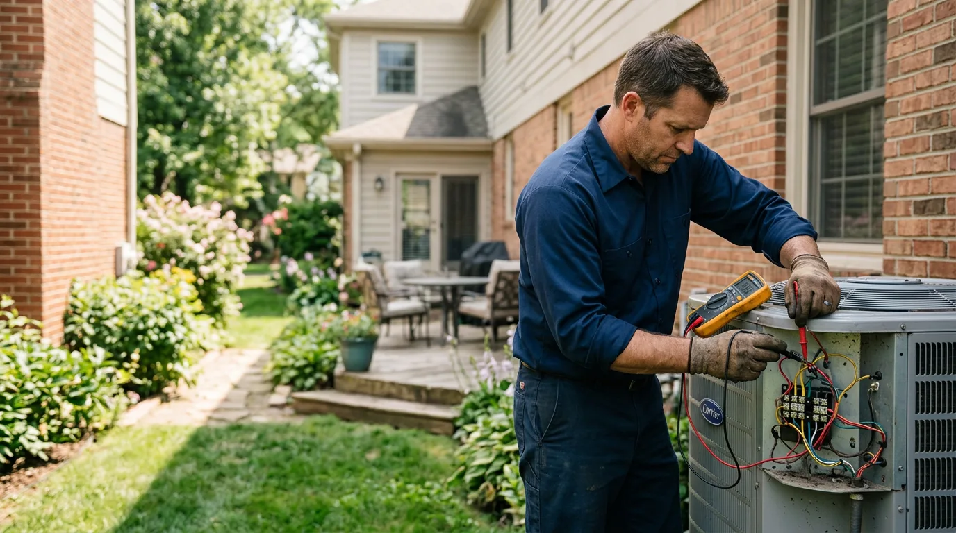HVAC technician working near Ludlow, PA